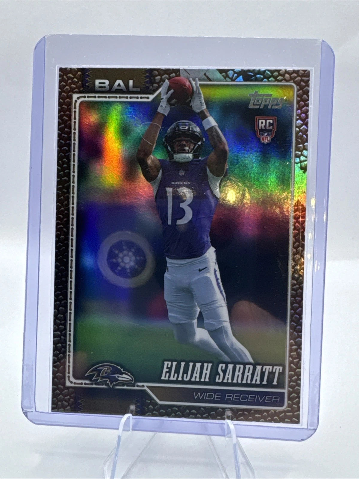 Elijah Sarratt 2026 Topps Flagship Leather Refractor Rookie