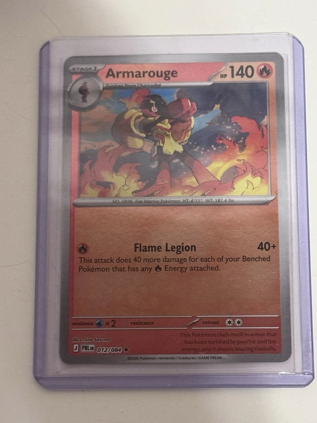 Pokemon Armarouge 012/084 SV01 Scarlet & Violet Holo Rare 140 HP English