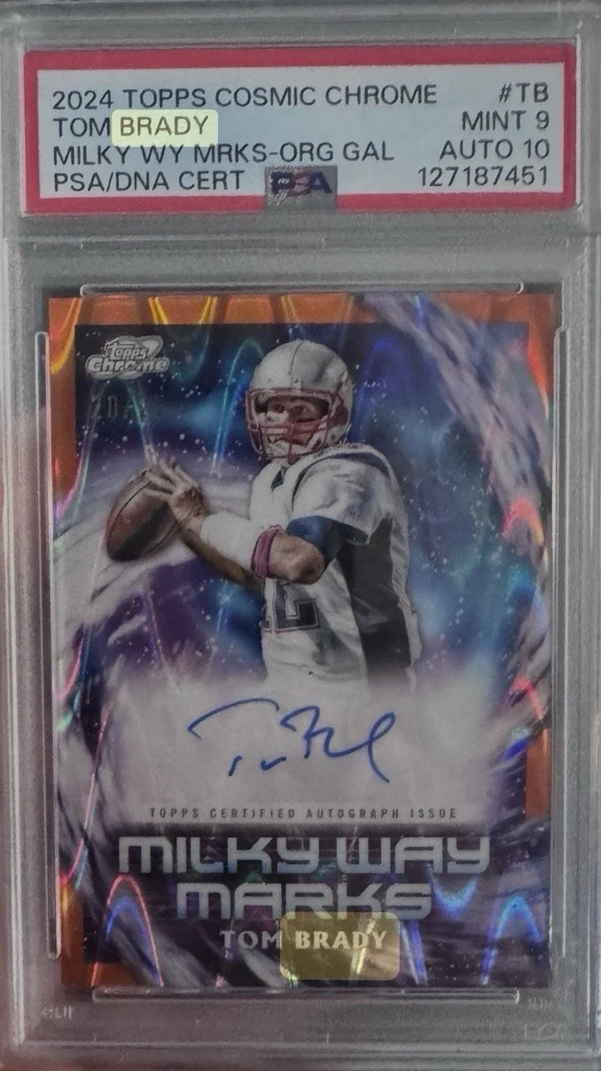 Tom Brady 2024 Topps Cosmic Chrome Milky Way Marks - Org Gal Auto 10/ PSA 9