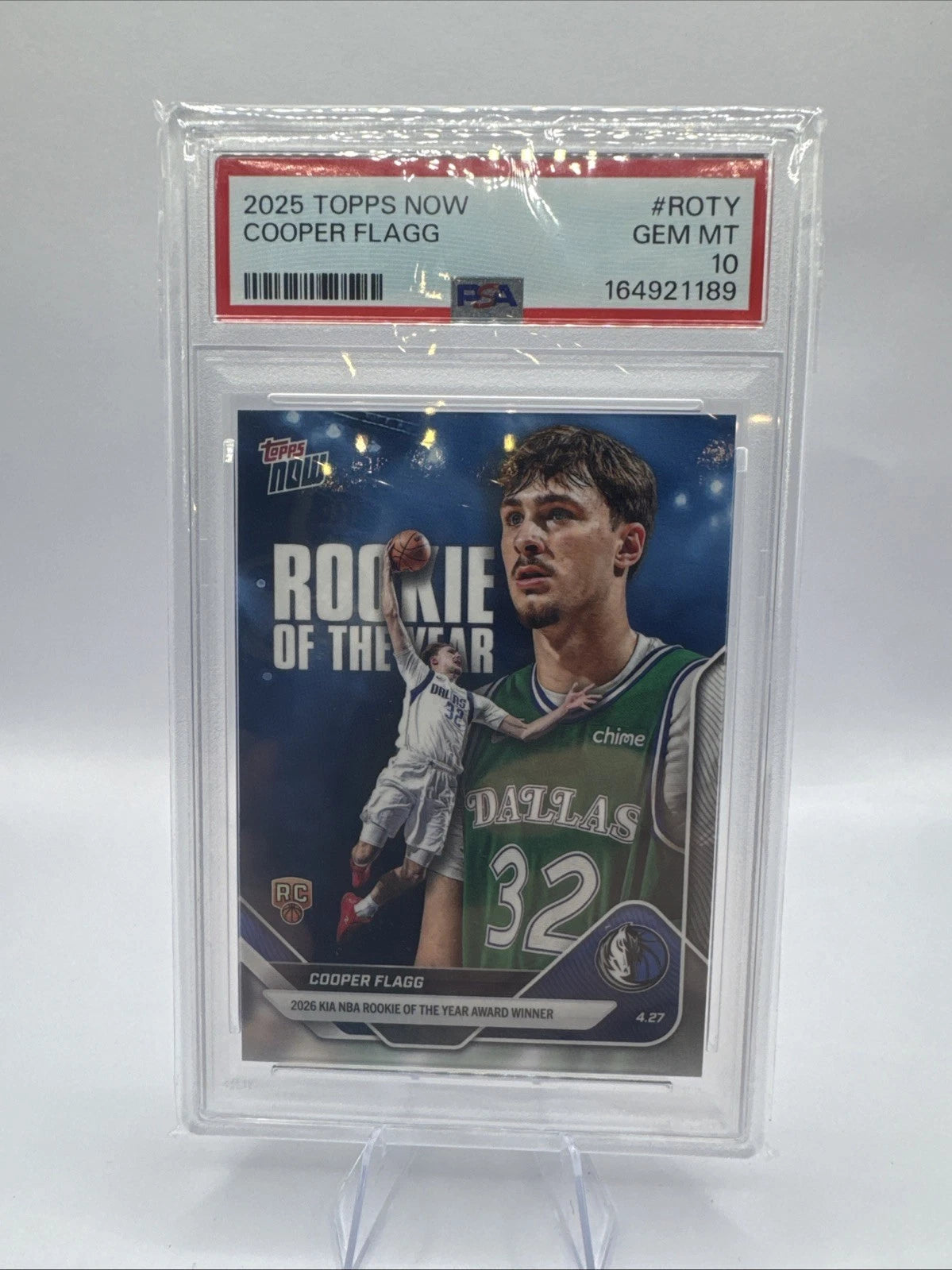 PSA 10 Cooper Flagg Dallas Mavericks RC Rookie 2026 Topps Now ROTY